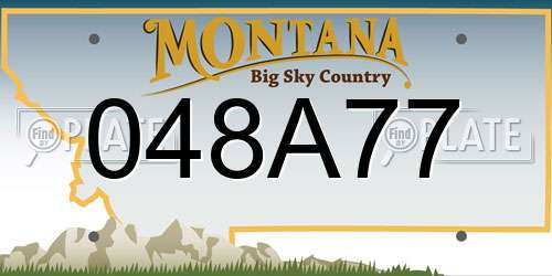 048A77 Montana License Plate