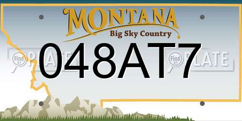 048AT7 Montana License Plate