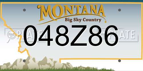 048Z86 Montana License Plate