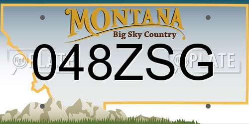048ZSG Montana License Plate