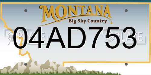 04AD753 Montana License Plate
