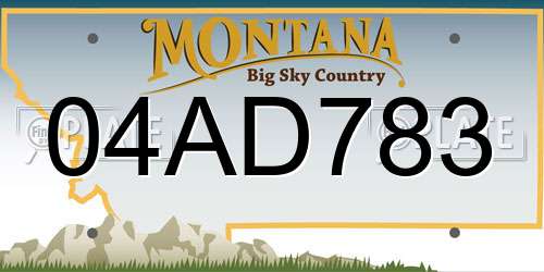 04AD783 Montana License Plate