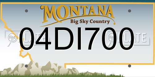 04DI700 Montana License Plate