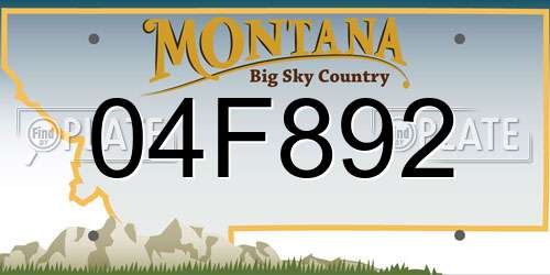 04F892 Montana License Plate
