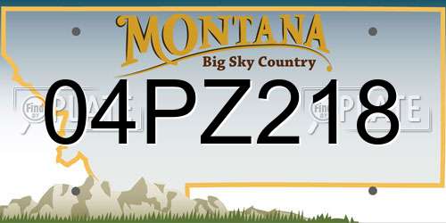 04PZ218 Montana License Plate