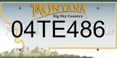04TE486 Montana License Plate