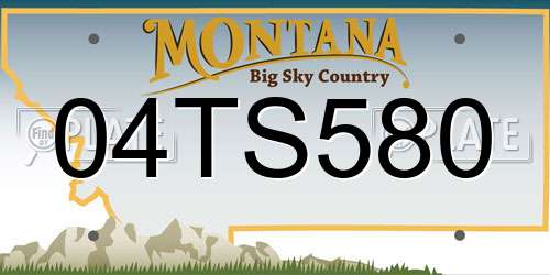 04TS580 Montana License Plate