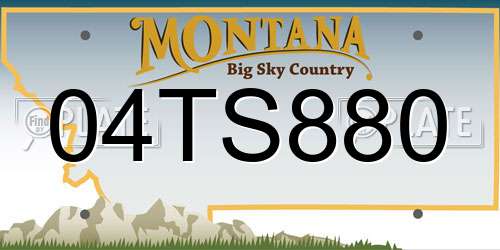 04TS880 Montana License Plate