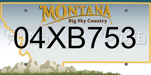 04XB753 Montana License Plate