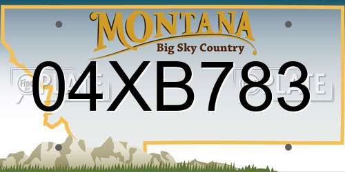 04XB783 Montana License Plate