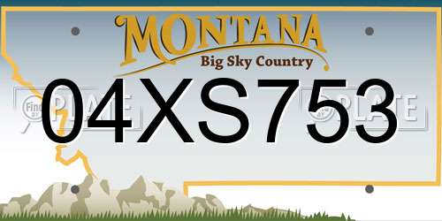 04XS753 Montana License Plate