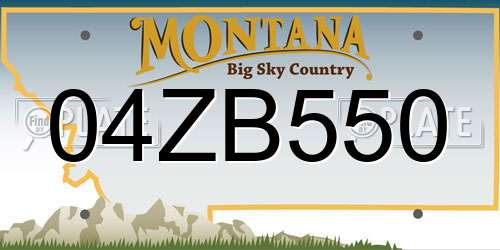 04ZB550 Montana License Plate