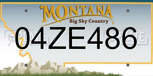 04ZE486 Montana License Plate