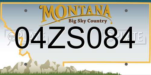04ZS084 Montana License Plate