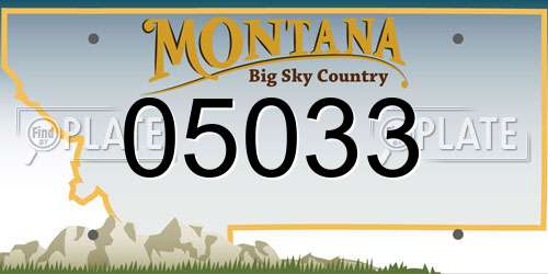 05033 Montana License Plate