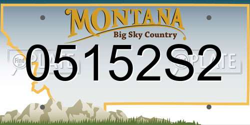 05152S2 Montana License Plate