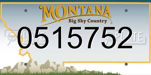 0515752 Montana License Plate