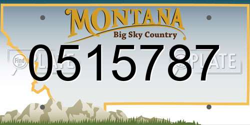 0515787 Montana License Plate