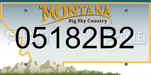 05182B2 Montana License Plate