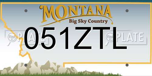 051ZTL Montana License Plate