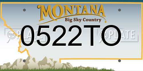 0522TO Montana License Plate