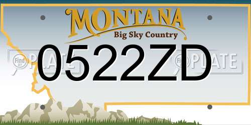 0522ZD Montana License Plate