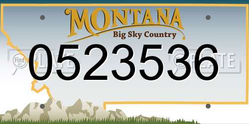 0523536 Montana License Plate