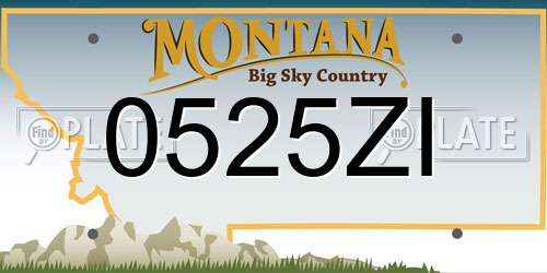 0525ZI Montana License Plate