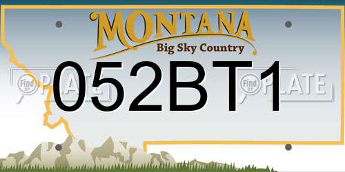 052BT1 Montana License Plate