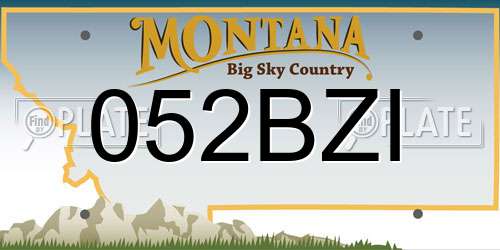 052BZI Montana License Plate