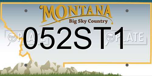 052ST1 Montana License Plate