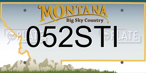 052STI Montana License Plate