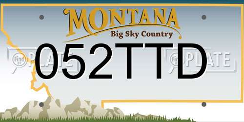 052TTD Montana License Plate