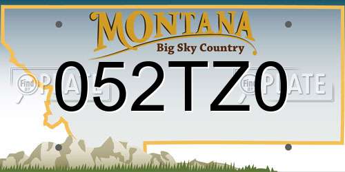 052TZ0 Montana License Plate