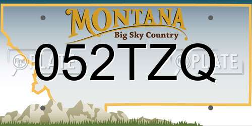 052TZQ Montana License Plate
