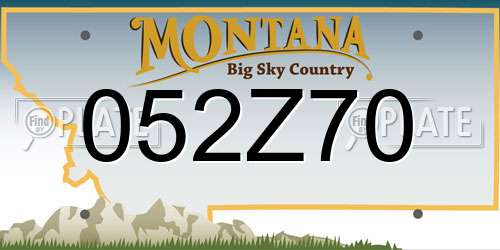 052Z70 Montana License Plate