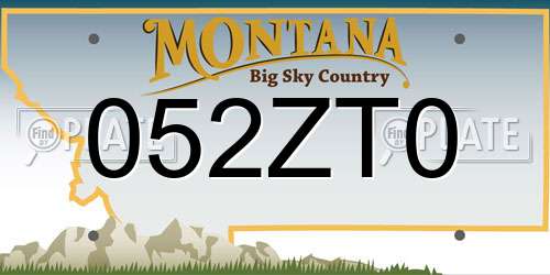 052ZT0 Montana License Plate