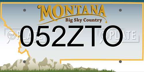 052ZTO Montana License Plate
