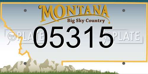 05315 Montana License Plate