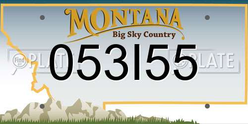 053I55 Montana License Plate