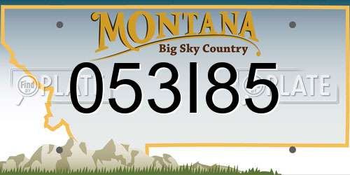 053I85 Montana License Plate