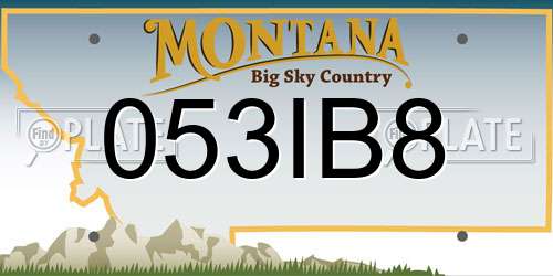 053IB8 Montana License Plate