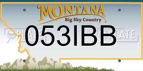 053IBB Montana License Plate