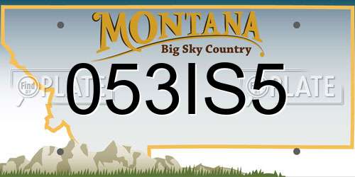 053IS5 Montana License Plate