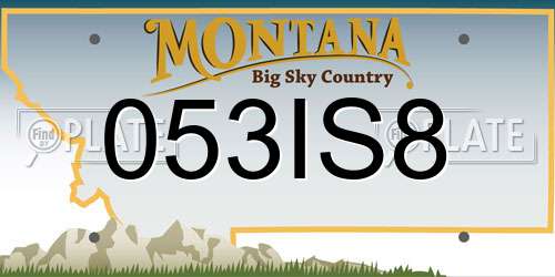 053IS8 Montana License Plate