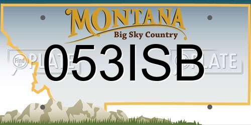 053ISB Montana License Plate