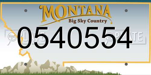 0540554 Montana License Plate