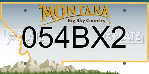 054BX2 Montana License Plate