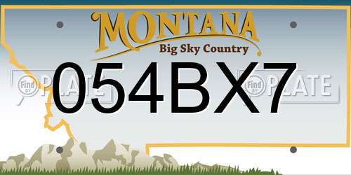054BX7 Montana License Plate