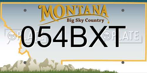 054BXT Montana License Plate